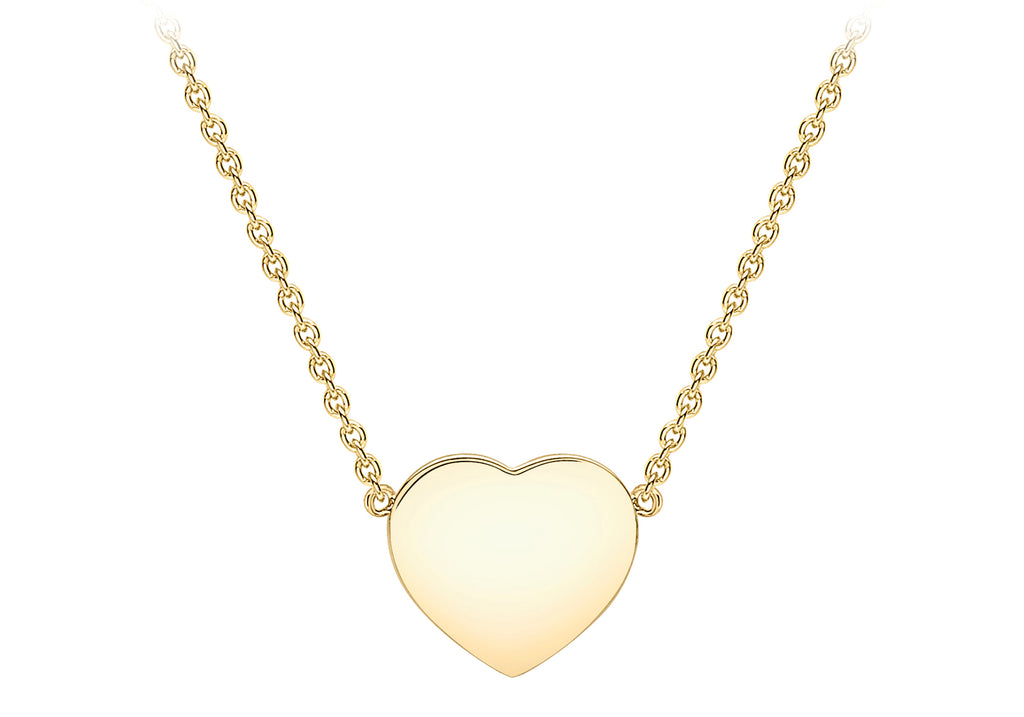 Engraved Necklace - Halo Engraved Heart Pendant Necklace - Gold Vermeil