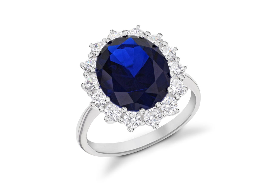 Sapphire and cz on sale ring