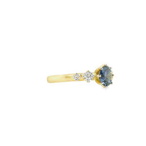 9ct Gold Tanzanite CZ 5 Stone Ring