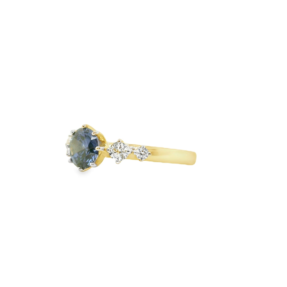 9ct Gold Tanzanite CZ 5 Stone Ring