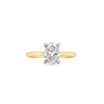 18ct & Platinum Oval Solitaire Diamond Engagement Ring- 0.96ct