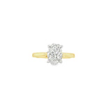 18ct & Platinum Oval Solitaire Diamond Engagement Ring- 1.50ct