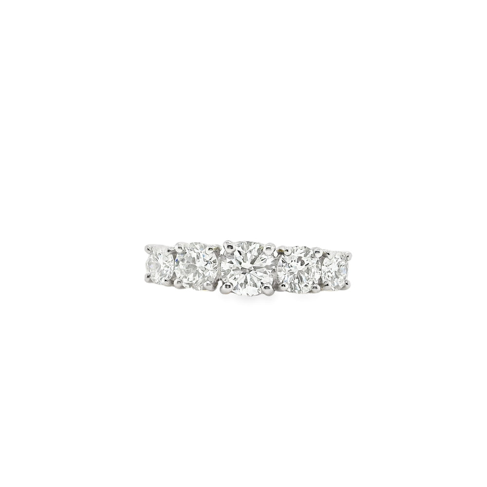 18ct Gold & Platinum Five Stone Lab Grown Diamond Ring- 1.53ct