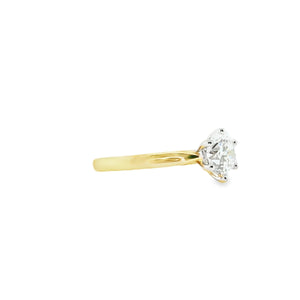 18ct Gold & Platinum Lab Grown Diamond Solitaire Engagement Ring- 1.32ct