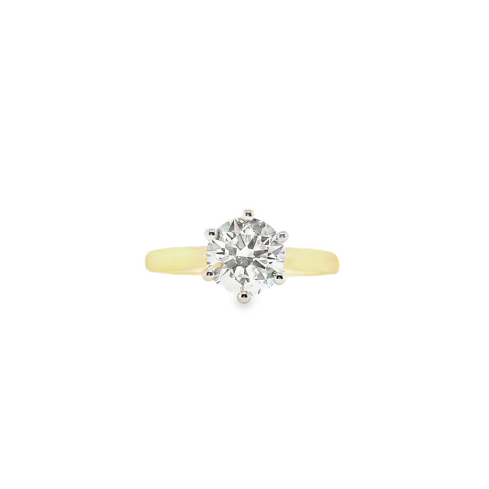 18ct Gold & Platinum Lab Grown Diamond Solitaire Engagement Ring- 1.32ct