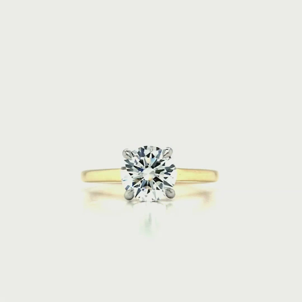 
                
                    Load and play video in Gallery viewer, 18ct &amp;amp; Platinum Lab Grown Diamond Solitaire Engagement Ring with Hidden Halo- 1.27ct
                
            